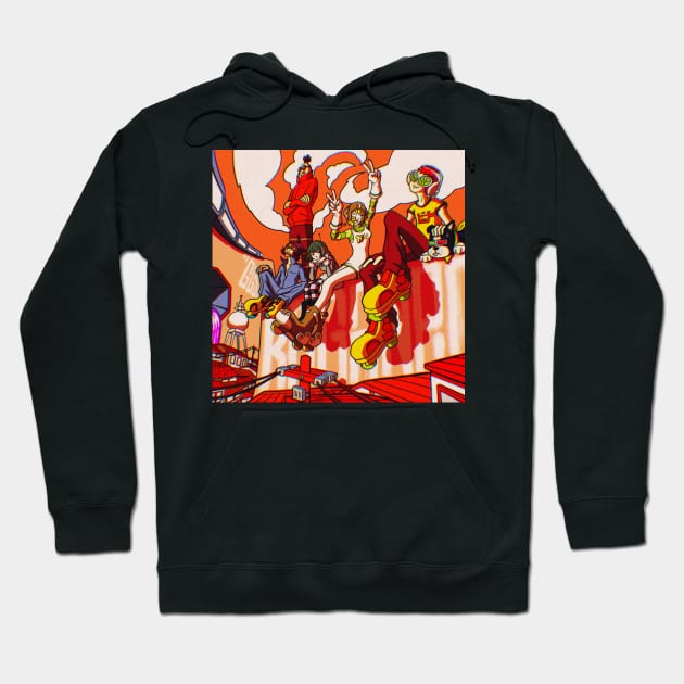 Jet Set Radio - Kogane Cho Sunset Full Color Hoodie by barbes-artworks